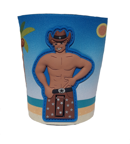 Cowboy with Pistol Can Cooler