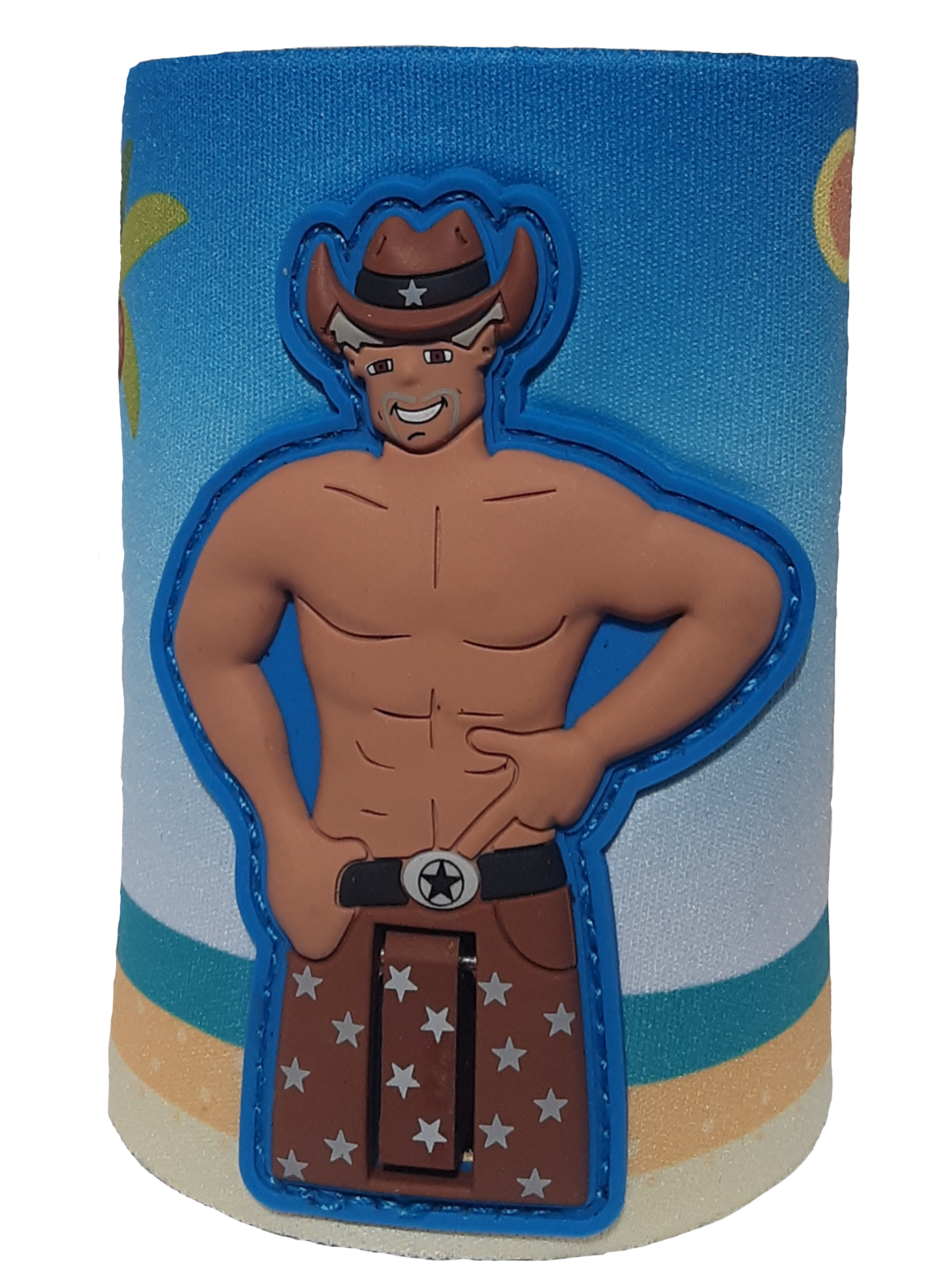 Cowboy with Pistol Can Cooler