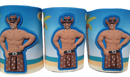 Cowboy with Pistol Can Cooler