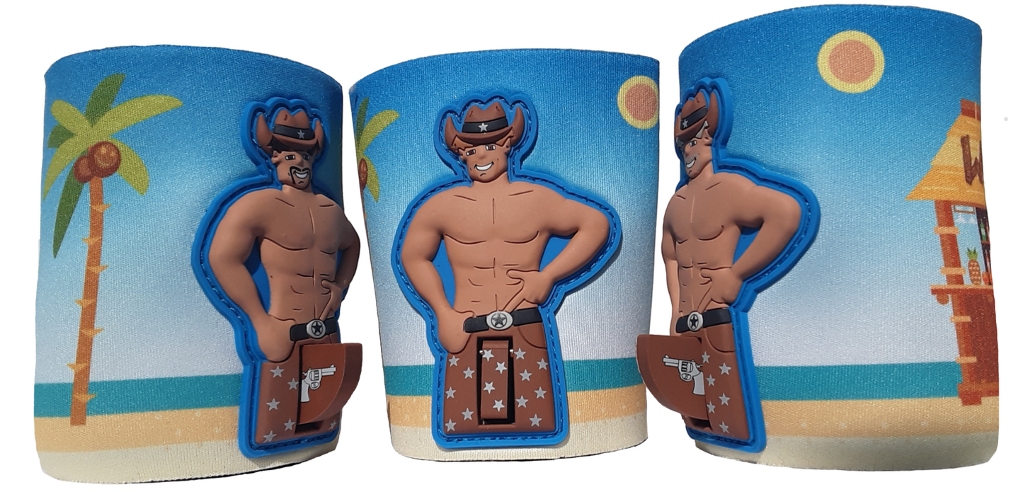 Cowboy with Pistol Can Cooler