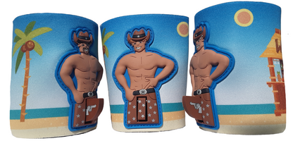 Cowboy with Pistol Can Cooler